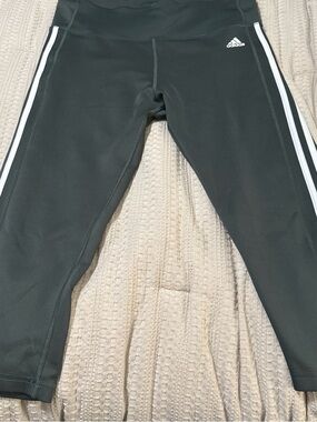 adidas Black Leggings with White Side Stripes